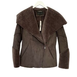 Antonio Melani Wool Knit Moto Jacket French Gray Size 6 NEW